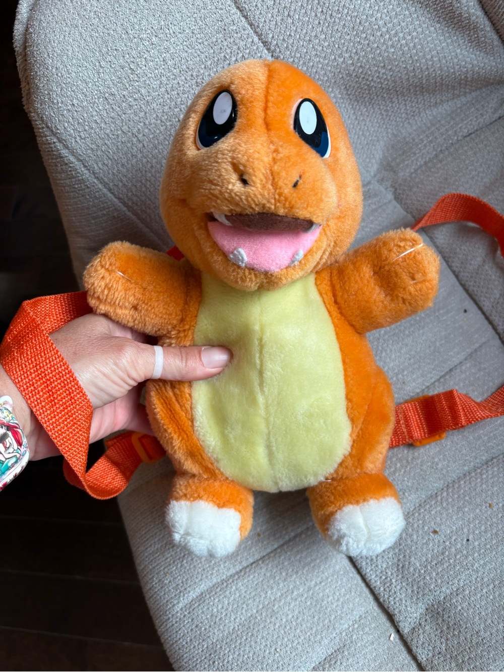 Vintage 90s Pokemon Charmander Plush Backpack Nintendo 10''